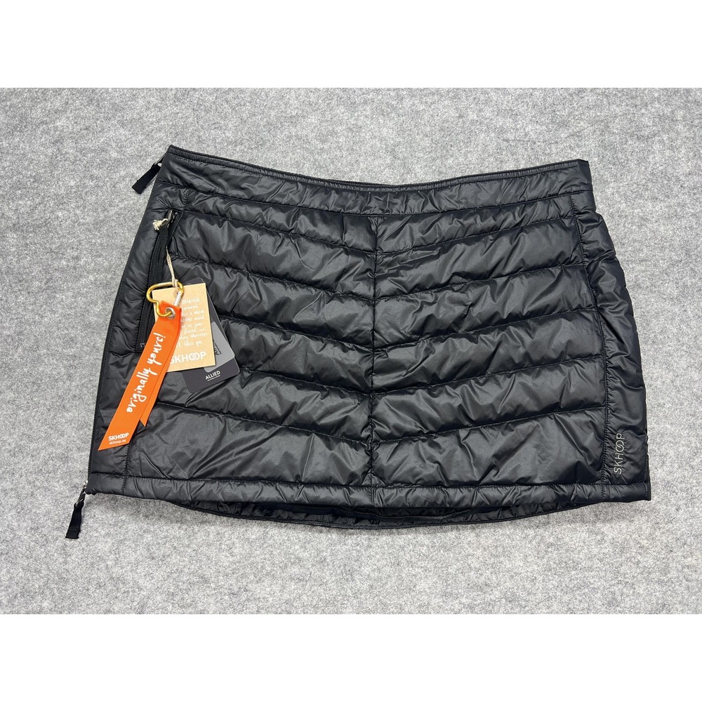 Skhoop Skirt Womens XL Black 600 Fill Down Insulated Quilted Zip Ski Hiking